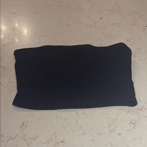 Black bandeau ribbed top
